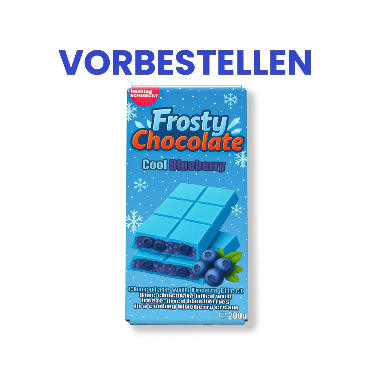 hashtag schmeckt-Frosty Chocolate Cool Blueberry 200 g