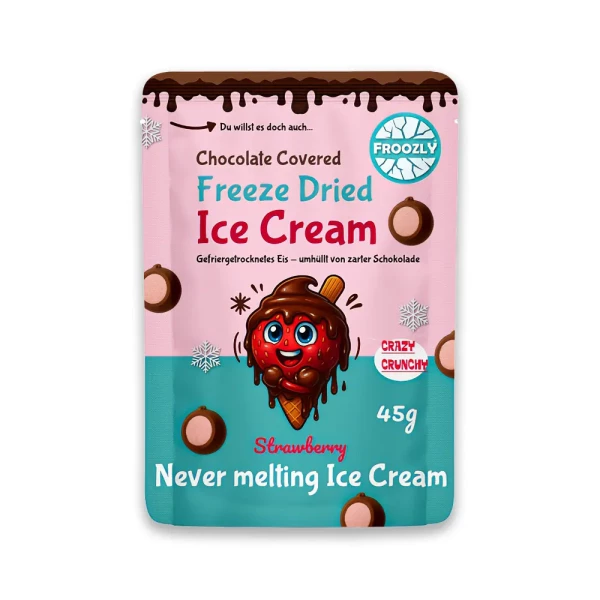 Froozly Freeze Dried Ice Cream- Strawberry Ice Dark 45g