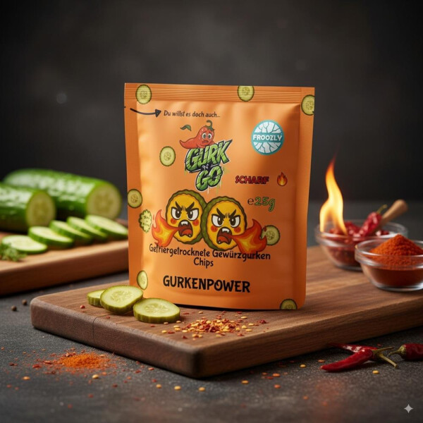 Froozly Gefriergetrocknete Gewürzgurken - Scharf 25g