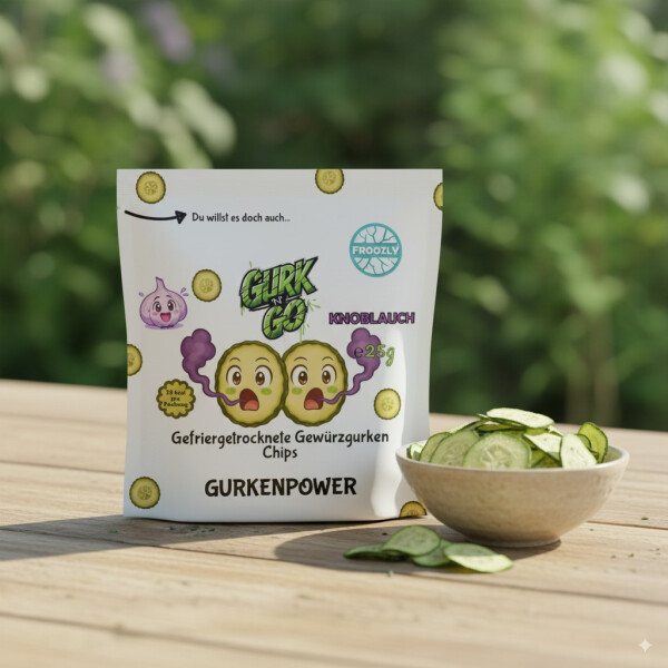 Froozly Gefriergetrocknete Gewürzgurken - Knoblauch 25g
