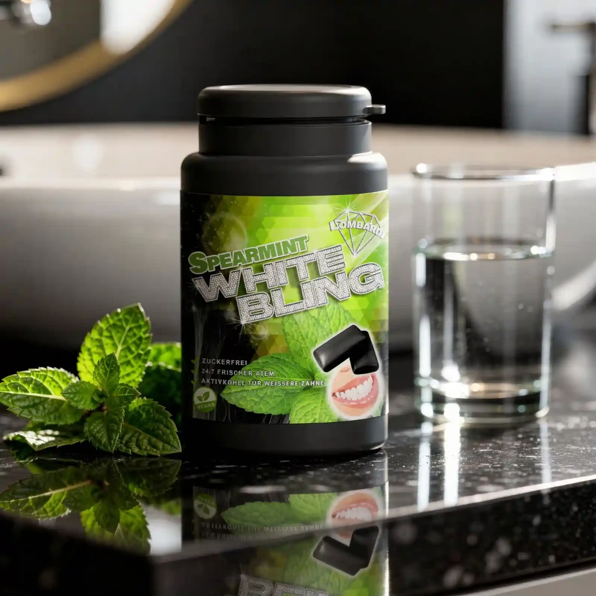 White Bling - Aktivkohlekaugummi - Spearmint by Pietro...